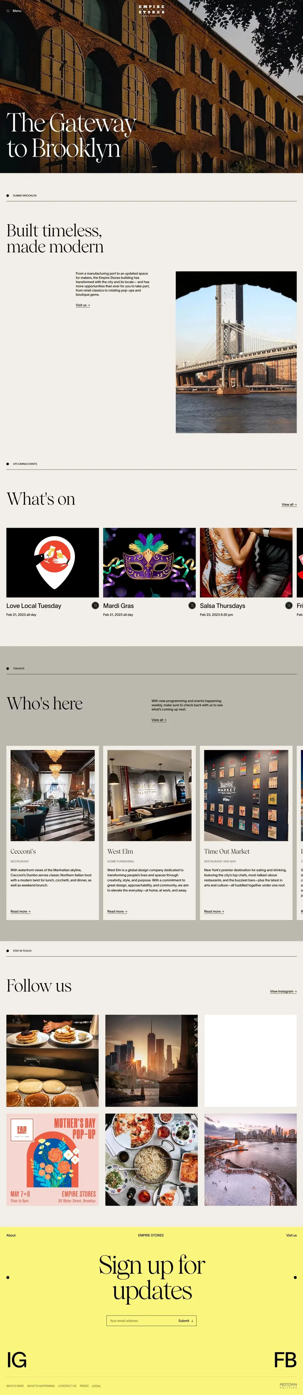 Desktop screenshot of the Empire Stores website.