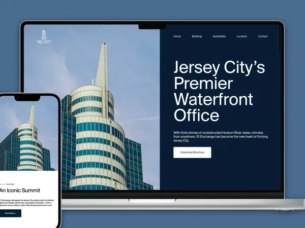 Website screenshot for 10 Exchange, a downtown commercial real estate business