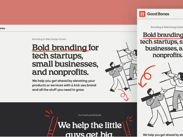 Website screenshot for Good Bones Studio, a branding agency