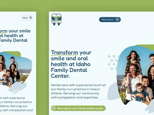 Website screenshot for Idaho Family Dental Center